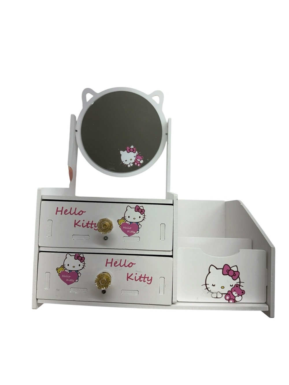 Hello Kitty White and Pink Jewelry Chest with Cat-Ear Mirror